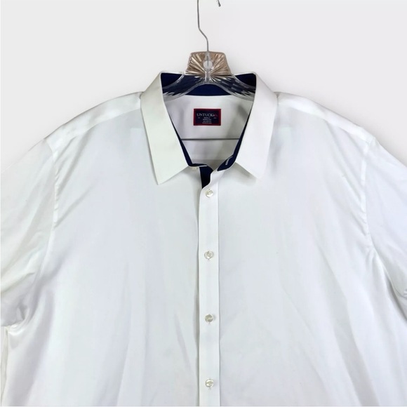 UNTUCKit Wrinkle-Free Cotton Long Sleeve Button Up Shirt Size 3XLC XXXLC White - Picture 4 of 10
